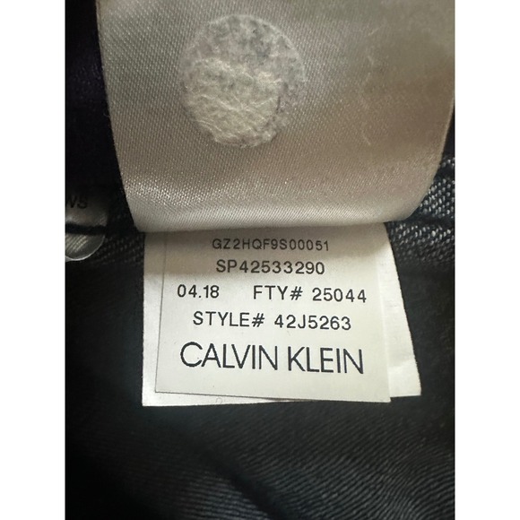 Calvin Klein Colorblock Denim Western Shirt Purple Orange Blue Button Up Women L - Picture 4 of 5